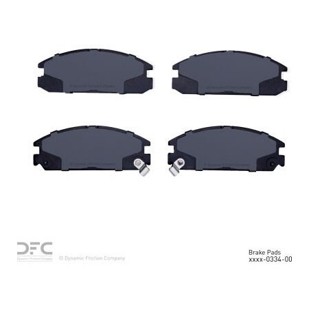 Dynamic Friction Co DFC 3000 Semi-Metallic Brake Pads - 1311-0334-00